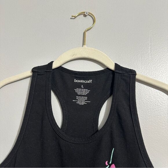 Boxercraft Team black tank top with built in bra size L - Picture 3 of 7